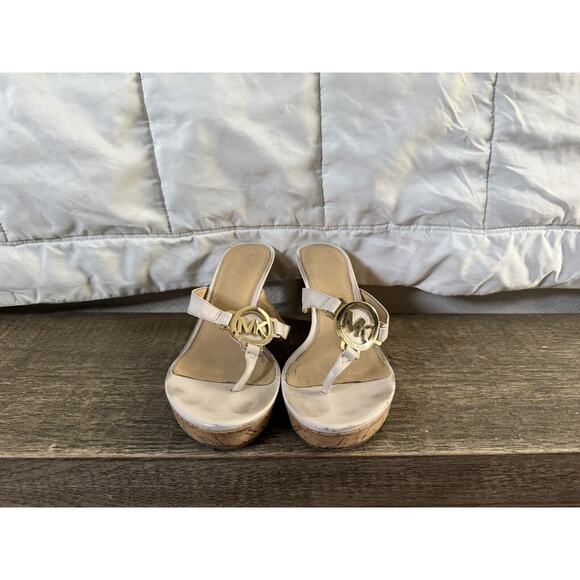 Michael Kors Cork Wedge Thong Sandals Women's size 7.5 - Picture 1 of 5